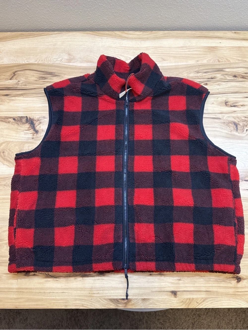 Men’s Target x Woolrich Buffalo Plaid Shearling Full Zip Vest